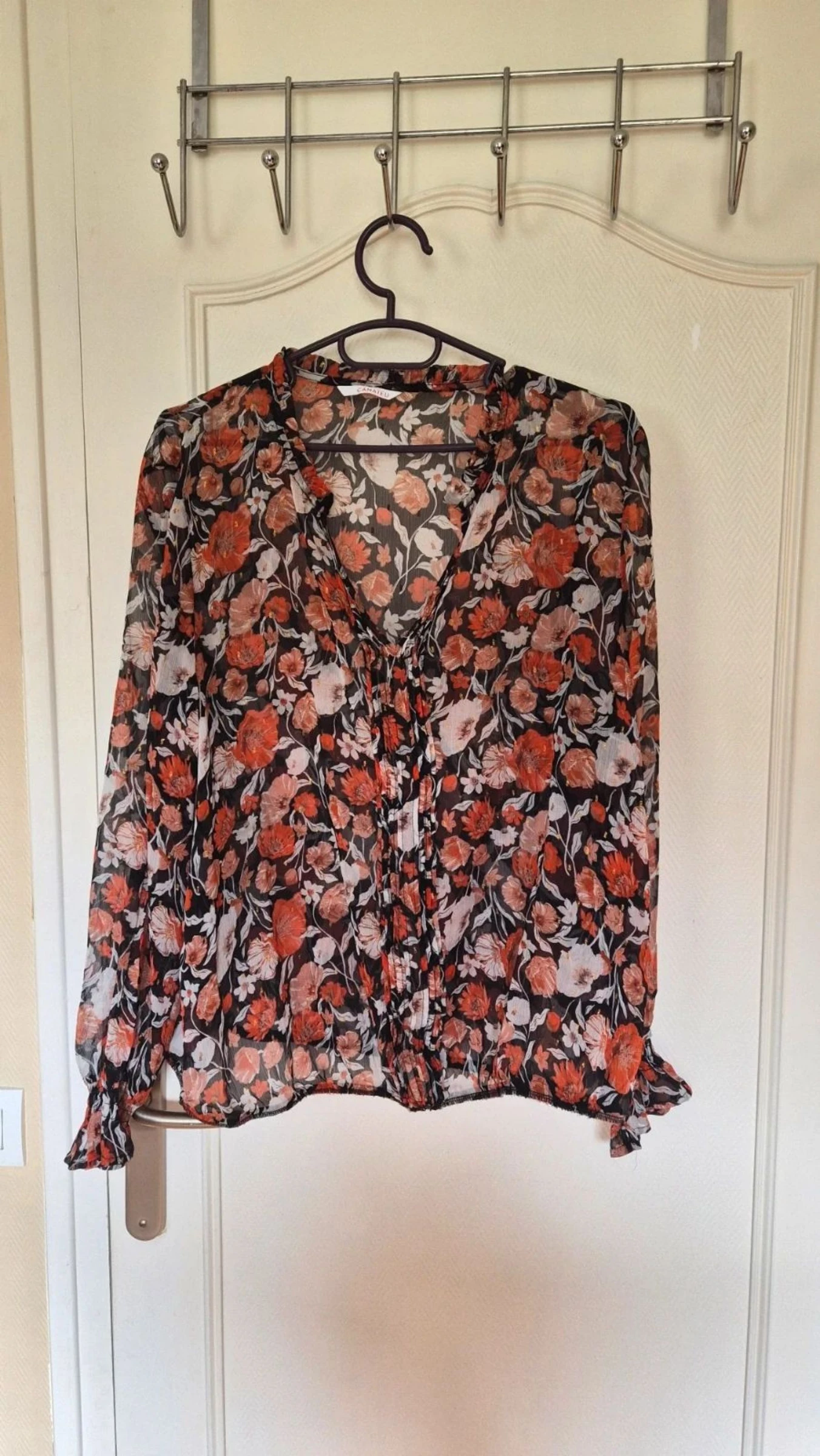Chemisier/ Blouse femme mousseline Camaïeu taille 46
